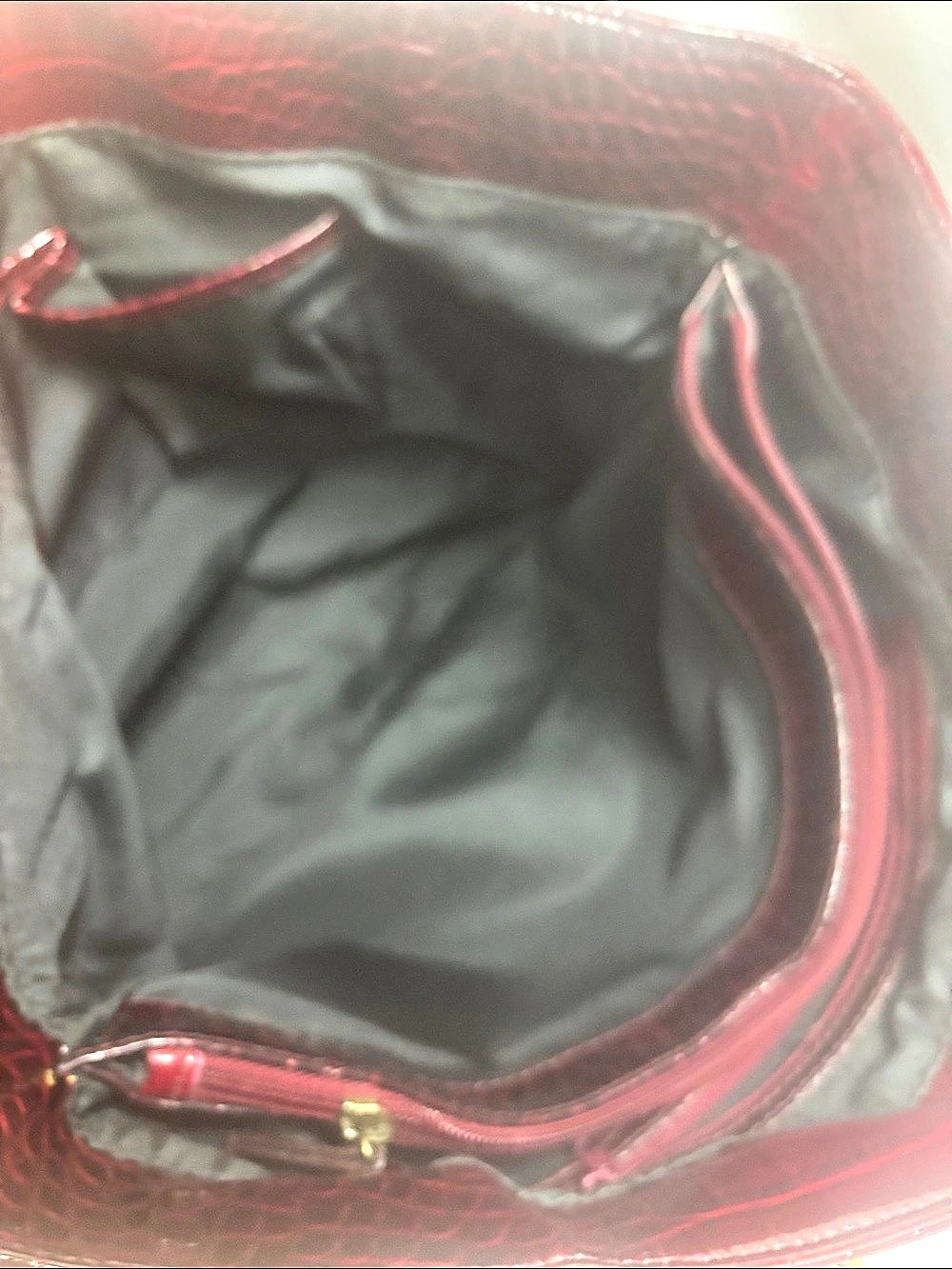 Red Crocodile-Embossed Tote - Picture 3 of 3